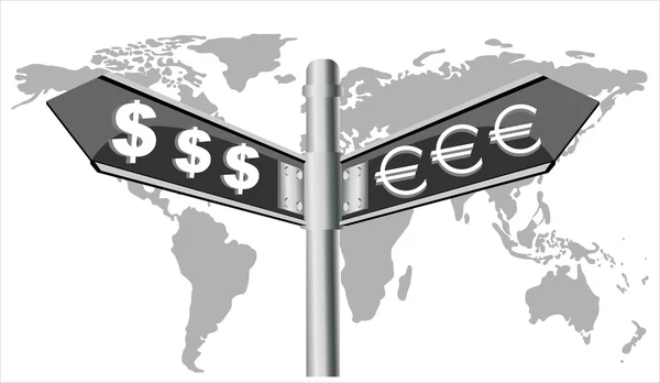 Cooperación euro y dólar. Imagen conceptual . — Vector de stock