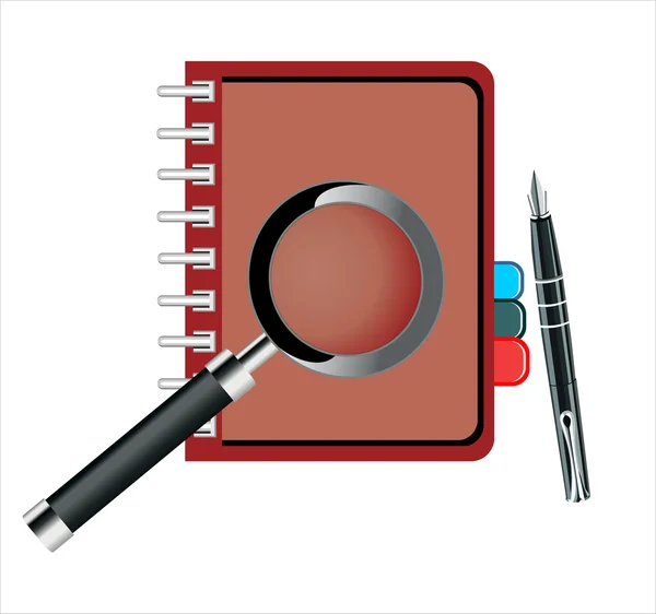 Notebook and pen loop — Stock Vector