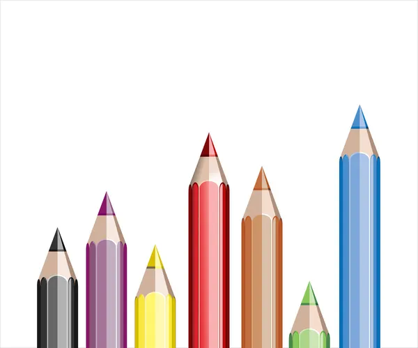 Assortment of coloured pencils — Stock Vector