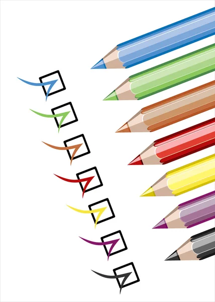 Ассортимент цветных карандашей — стоковый вектор
