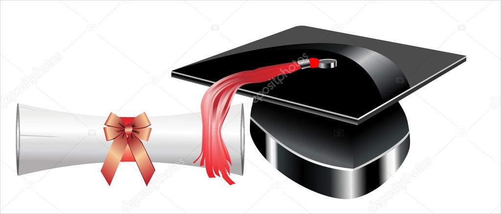 Graduation hat and Diploma