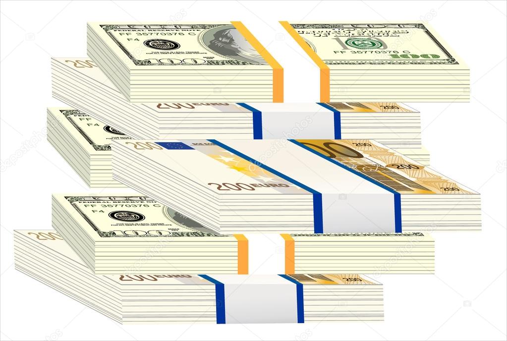 Stack of one hundred dollar bills
