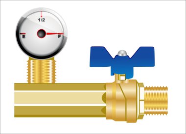 Endüstriyel boru hattı ve gaz vanası.