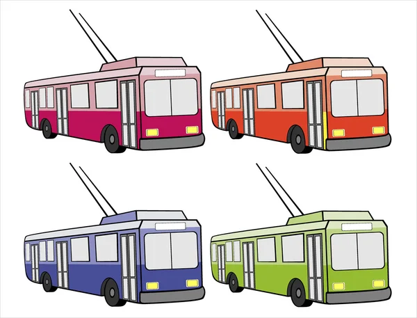 Geïsoleerde stedelijke trolleybus. vector — Stockvector