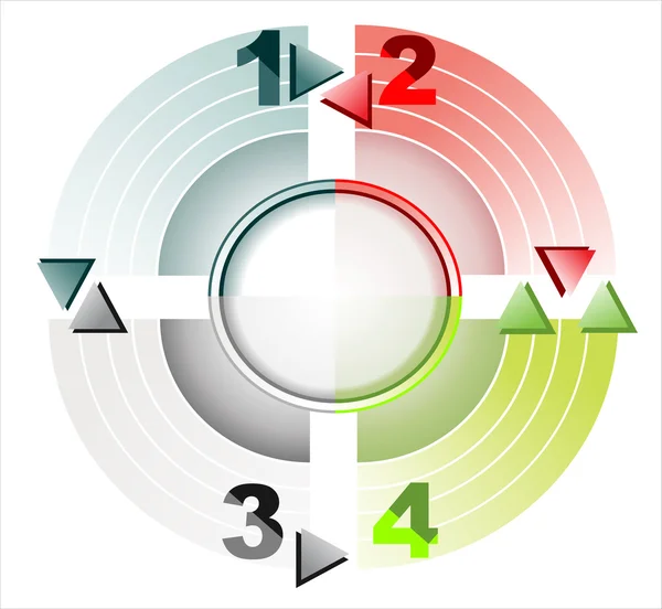 Flecha de círculo continuo multicolor — Vector de stock