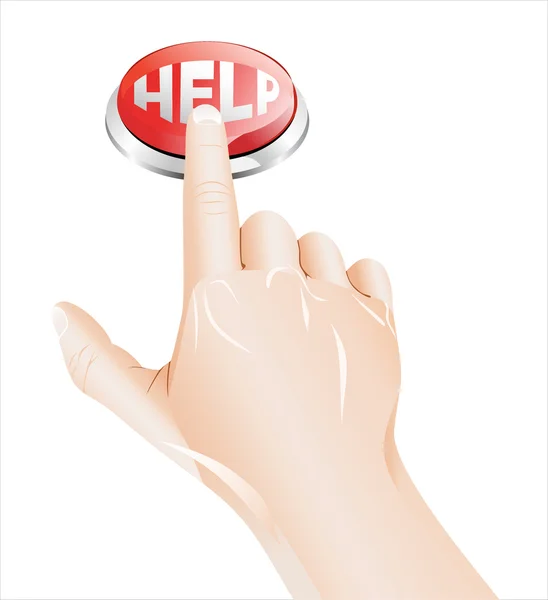 Hand and button Help — Stock Vector
