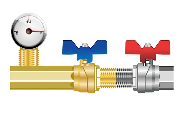 Industriella rörledningar och gas ventil. — Stock vektor