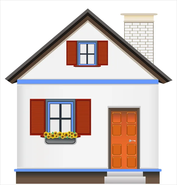Vectorillustratie van gedetailleerde huisje — Stockvector