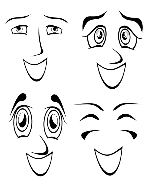 Set of smiling mouth — Stok Vektör