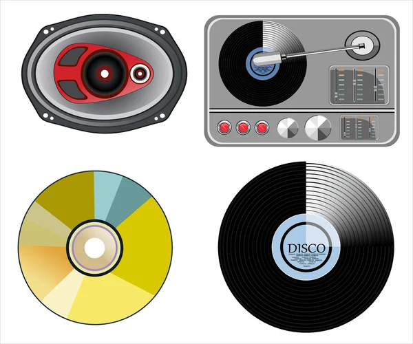 Set van muziekpictogrammen — Stockvector