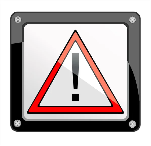 Signal d'avertissement de danger avec symbole du point d'exclamation — Image vectorielle