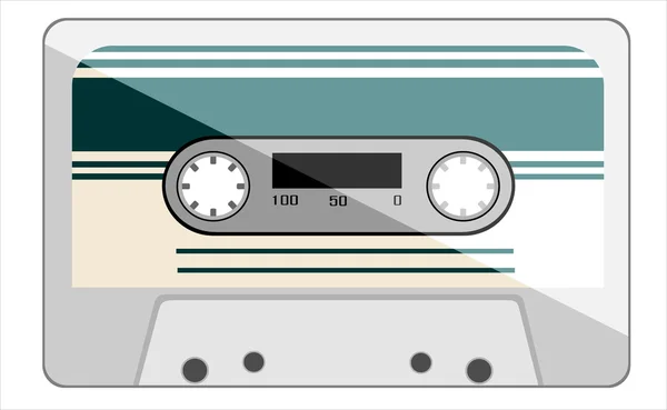 Audiocassette. This musical device - a symbol of the last century — Stock Vector