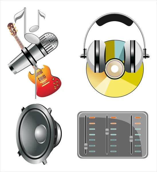 Set of music instruments icons — Stock Vector