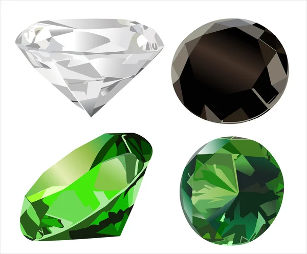 Ensemble de diamants de différentes formes — Image vectorielle