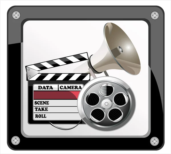 Film e Clapper board - icona video — Vettoriale Stock