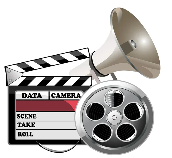 Film and Clapper board - video icon — Stock Vector