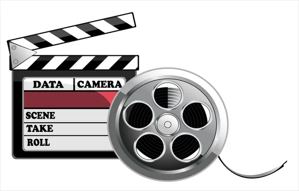 Illustrazione della lavagna nera per la produzione di film, film e cinema — Vettoriale Stock