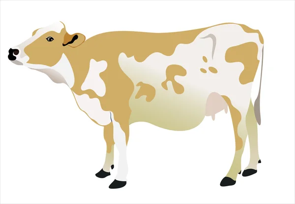 Vaca marrón — Vector de stock