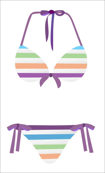 Woman swimming suit isolated on white — Stock Vector