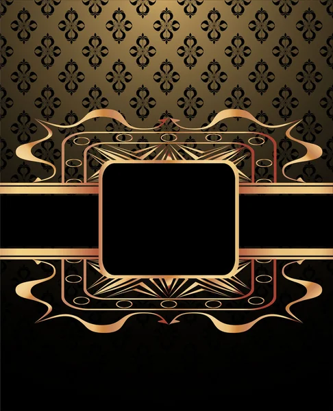 Vintage frame on damask background — Stock Vector