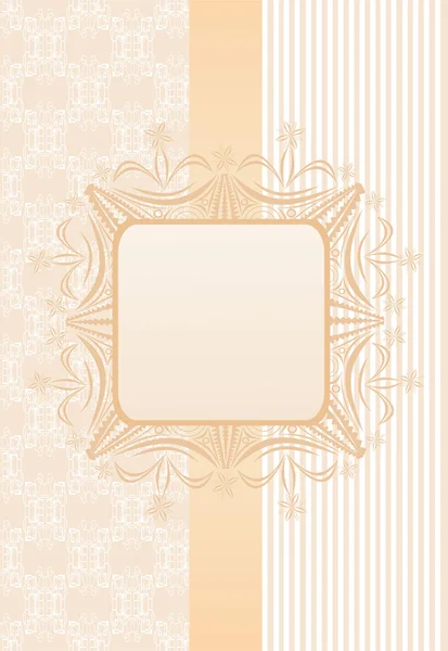 Vintage seamless wallpaper with a ribbon and frame in pastel colors. — Stock Vector