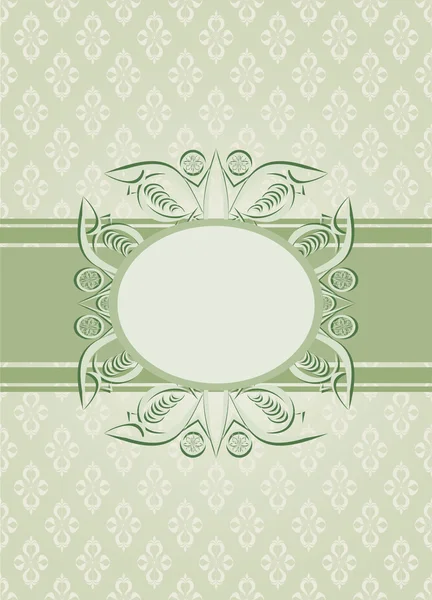 Vintage seamless wallpaper with a ribbon and frame in pastel colors. — Stock Vector