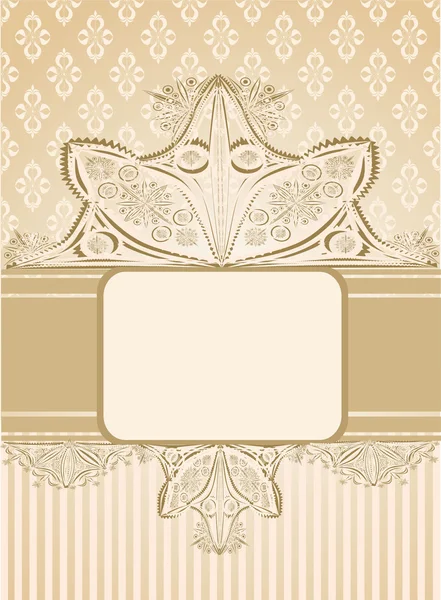 Vintage seamless wallpaper with a ribbon and frame in pastel colors. — Stock Vector