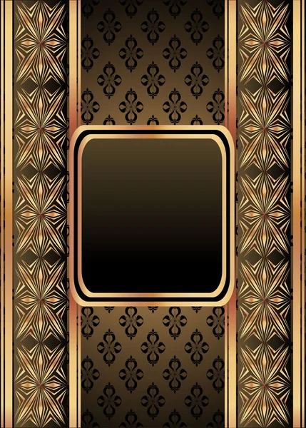 Винтажная рамка на фоне дамаска — стоковый вектор