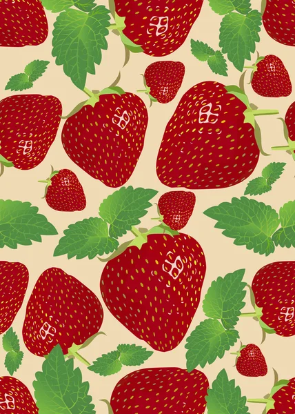 Fondo sin costuras con fresas — Vector de stock