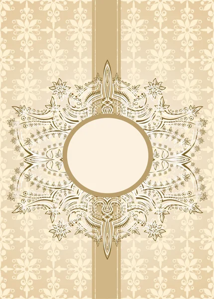 Vintage seamless wallpaper with a ribbon and frame in pastel colors. — Stock Vector