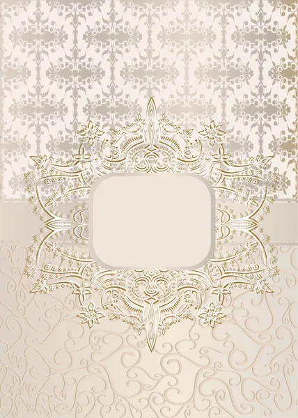 Vintage seamless wallpaper with a ribbon and frame in pastel colors. — Stock Vector