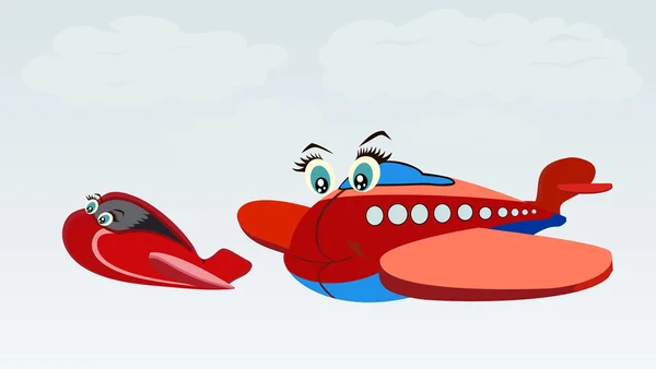 Cartoon-Flugzeug — Stockvektor