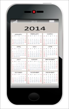 soyut tasarım Smartphone 2014 yılı takvimi.
