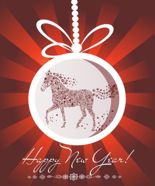 Yılbaşı topu at. mutlu yeni yıl 2014! at yıl.