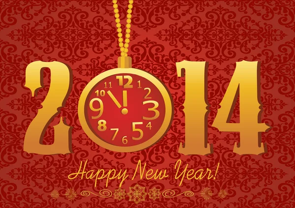 Kartkę z życzeniami szczęśliwego nowego roku 2014 lub tła. — Wektor stockowy