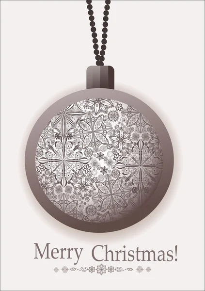Carte de voeux avec boule de Noël — Image vectorielle