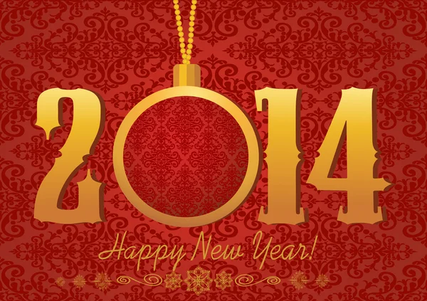 2014-es boldog új évet üdvözlő kártya, vagy a háttér. — Stock Vector