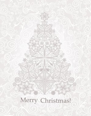 Noel kartı. Noel ağacı.