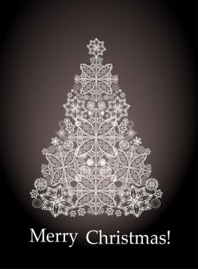 Noel kartı. Noel ağacı.