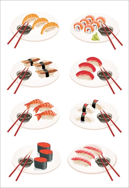 Sushi samling — Stock vektor