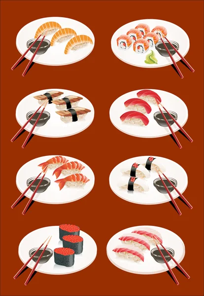 Sushi-Sammlung — Stockvektor