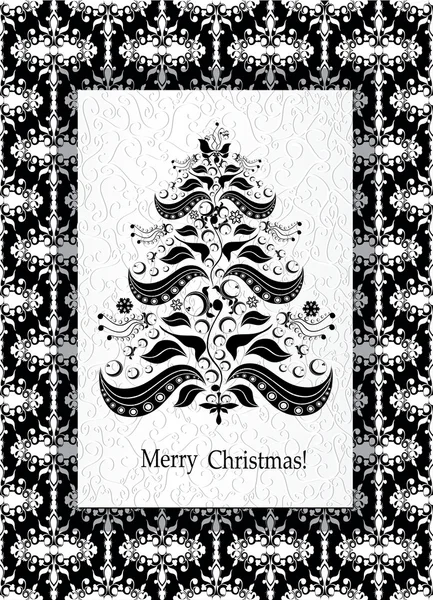 Christmas card. Christmas tree. — Stock Vector