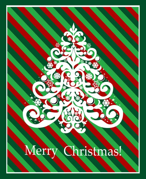 Weihnachtskarte. Weihnachtsbaum. — Stockvektor
