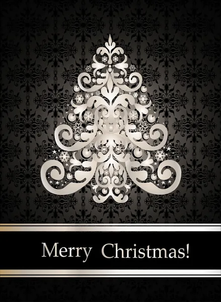 Vánoční přání. Vánoční strom. — Stockový vektor