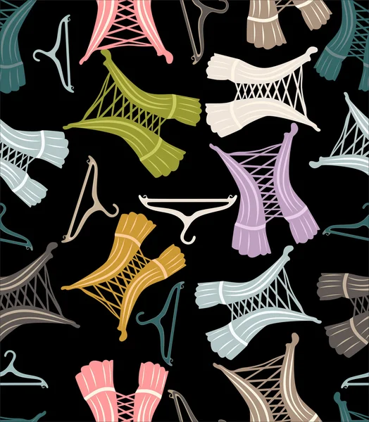 Modèle sans couture avec de beaux corsets rétro — Image vectorielle