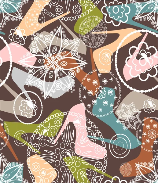 Seamless pattern di donne scarpe — Stok Vektör