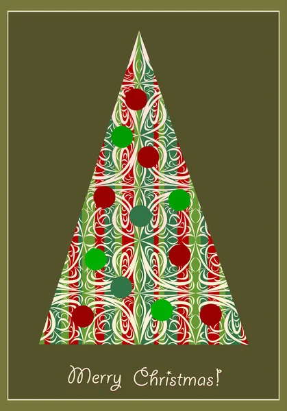 Kerstkaart. kerstboom. — Stockvector