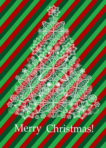 Tarjeta de Navidad. Árbol de Navidad . — Vector de stock