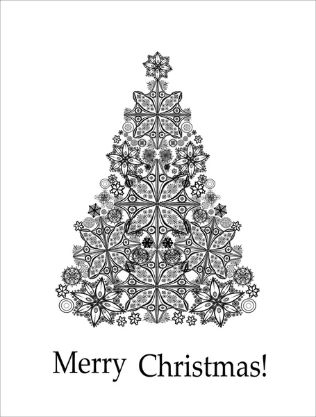 Carte de Noël. Arbre de Noël . — Image vectorielle