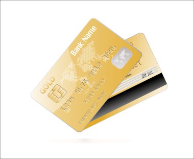 Detaylı parlak altın kredi kartı